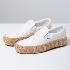 LINEN SLIP-ON PLATFORM ESPADRILLE SF